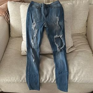 Fashion Nova high waist distressed jeans size 5